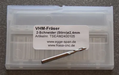 VHM-Fr�ser 2-Schneider (Stirn) � 2.40mm