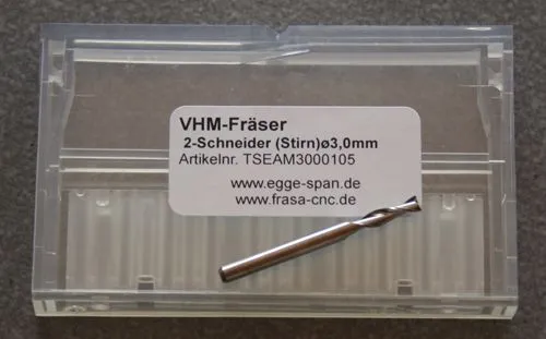 VHM-Fr�ser 2-Schneider (Stirn) � 3.00mm