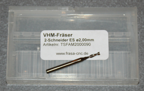 VHM-Fräser 2-Schneider ES  Ø 2,00mm