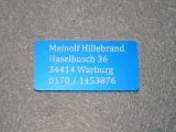 Modellschild mit Adressgravur 50 x 25 x 0,5 mm