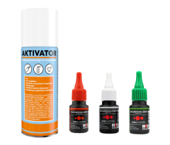 1x Aktivator 3x Sekundenkleber
