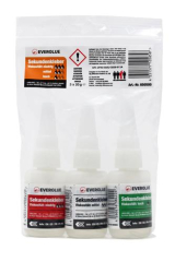 Sekundenkleber 3er Set d�nn + mittel + dick je 20 gr