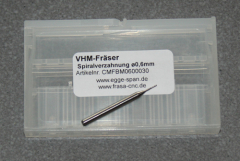 VHM-Fräser mit Spiralverzahnung Ø 0.60mm