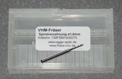 VHM-Fr�ser mit Spiralverzahnung � 1.60mm