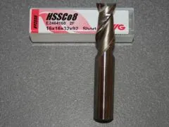 HSSE-CO8, 2 Schneiden 42� Rechtsspirale kurz 16.00mm, unbeschichtet