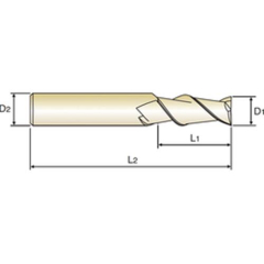 Alu-Power VHM 2-Schneider Alu,  8.00mm, RSP 45, Stirnschn.