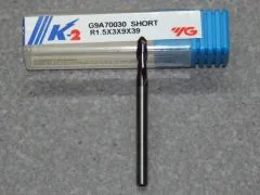 VHM 2-Schneider mit Stirnradius � 3.00mm, K-2 beschichtet kurz