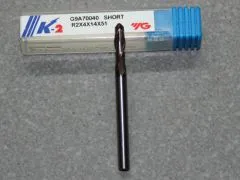 VHM 2-Schneider mit Stirnradius � 4.00mm, K-2 beschichtet kurz