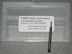 VHM-Fräser 2-Schneider - ALU -  Bohrsp. Ø  1.50mm