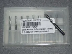 VHM-Fr�ser 2-Schneider (Stirn) � 3.175mm linksspiralisiert